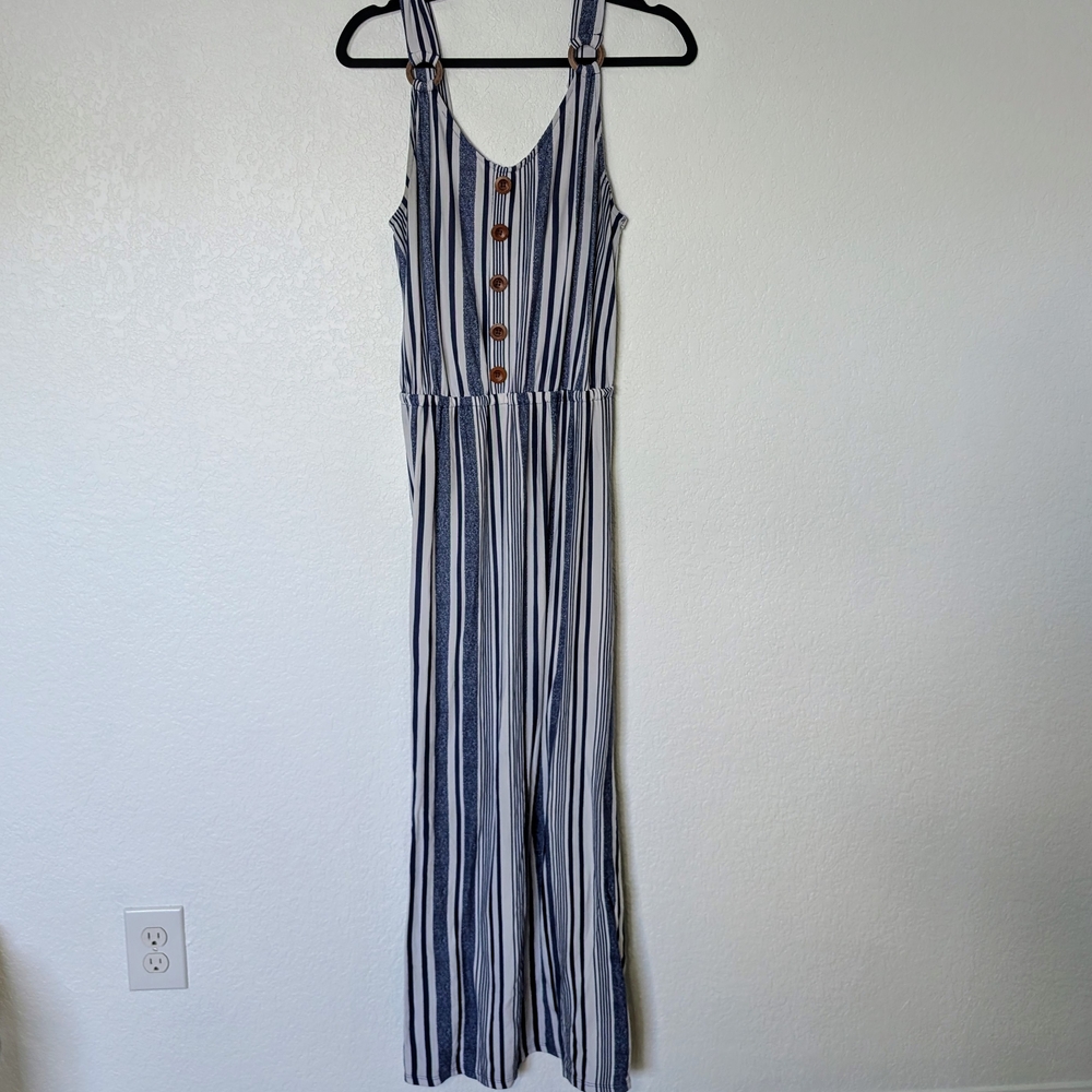 Derek Heart Striped Sleeveless Maxi Dress